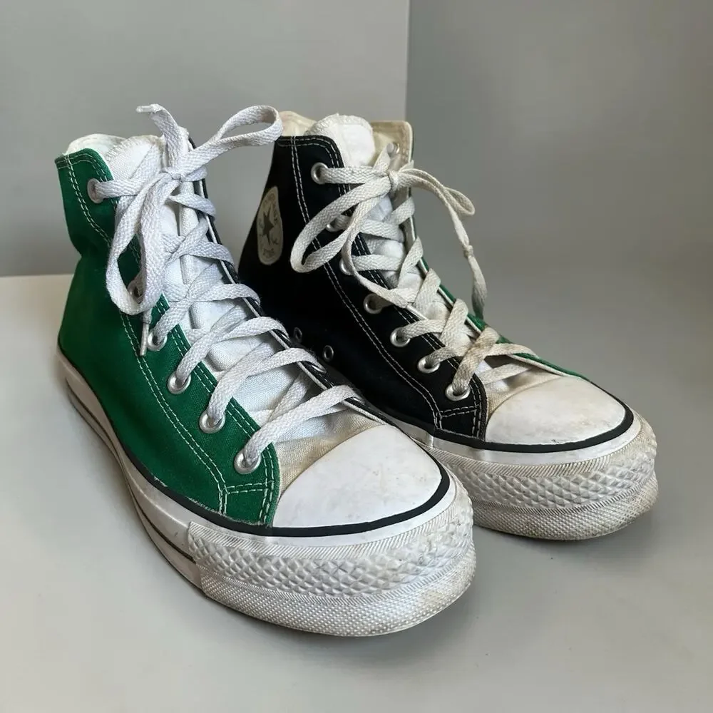 Converse You Chuck Taylor Two-Toned High Top Black Green Shoes Mens 8 Womens 10